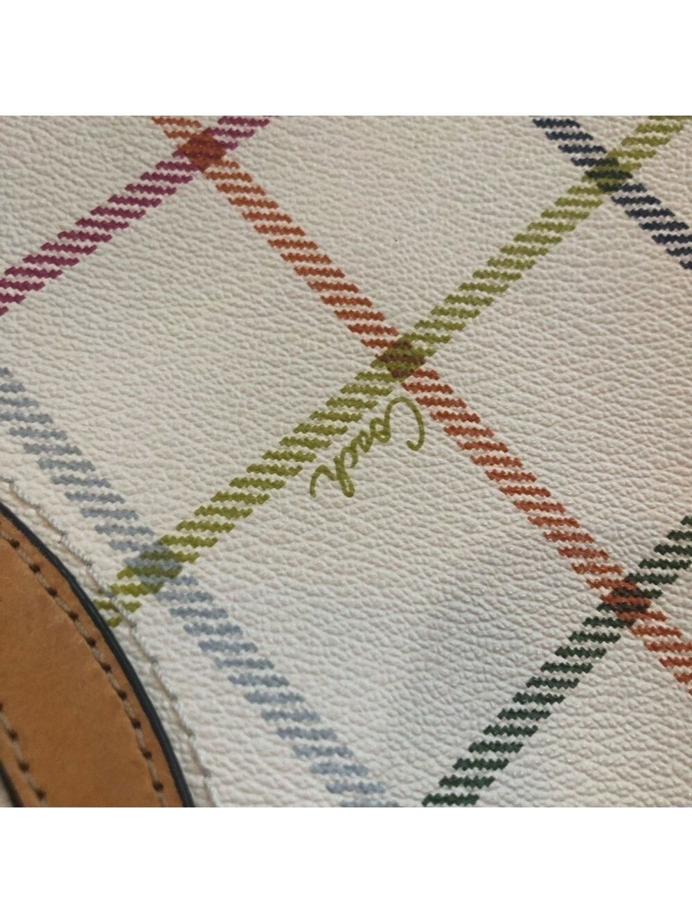 Coach Factory Peyton diagonal tattersall plaid shoulder crossbody zipper close - Picture 12 of 15